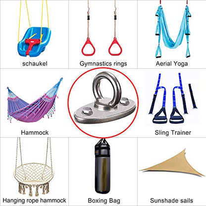 BeneLabel Wall Ceiling Mount Bracket for Suspension Strap Trainer, 2800lb Capacity, Body Weight Strength Training Systems, Aerial Yoga Swing, Resistance Band,Hammock,Battle Rope, Boxing Equipment - color: 1Pcs closed hook