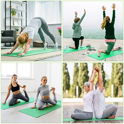Funtery 3 mm Thin Yoga Mats Bulk, 68 x 24 in - color: Green