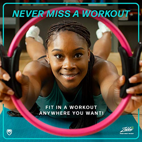 URBNFit Pilates Ring - 12" Magic Circle w/Dual Grip, Foam Pads for Inner Thigh Workout, Toning, Fitness & Pelvic Floor Exercise - Yoga Rings w/Bonus Exercise Guide - color: Pink