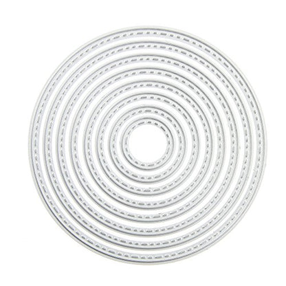 8PCS Circle Cutting Dies Handmade DIY Paper Cards Album Decoration Stencils Template Embossing for Card Scrapbooking Craft (Round) - style: Circle