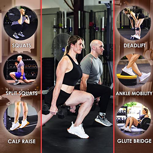 Squat Wedge Block: Doctor-Designed Pair of Adjustable, Non-Slip Slant Boards for Elevated Heel Squats, Deadlifts, and Calf Stretching - Physical Therapy Equipment for Strength Training