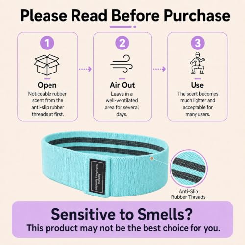Resistance Bands, Fabric Workout Bands for Women & Men, Cloth Booty Resistance Loop Bands, Thick Squat Bands for Home Fitness, Gym, Yoga, Pilates for Butt Legs Thigh Hip Glute - color: Cyan01