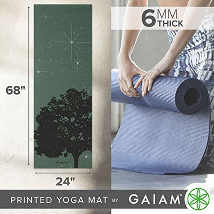 Gaiam Premium Yoga Mat, 6mm Thick Print Mat - color: Luminary