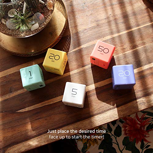 mooas Cube Timer, Flip, Block, Productivity, Time Management (White) - color: White
