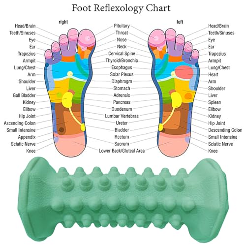Foot Massager Roller for Plantar Fasciitis Relief, Neuropathy Pain Relief for Feet Foot Arch, Reflexology Deep Tissue Muscle Massage Acupressure Tool - color: Greenroller
