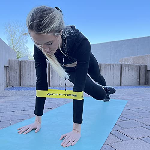 4KOR Fitness Resistance Loop Band Set, Perfect for Crossfit, Yoga, Physical Therapy, and Booty Building - color: 4 Piece Miniband Set (2" x 10")