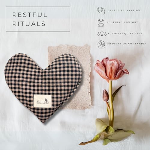 Stillnus Weighted Heart Eye Pillow & Eye Mask – Gift for Women - style: Gingham
