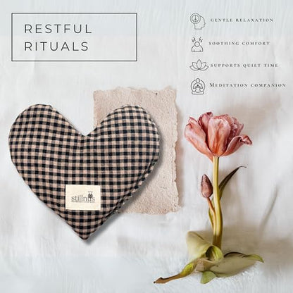 Stillnus Weighted Heart Eye Pillow & Eye Mask – Gift for Women - style: Gingham