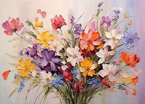 OJTOYART Colored Bouquet Paint by Numbers Kit for Adults Beginner,Adult Paintby Number Kits on Canvas, DIY Acrylic Simple Paints by Number Kits for Home Wall Decor 16 X 20 inch - color: MT6299