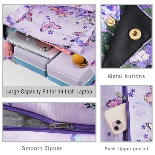 Yoga Mat Bag Yoga Bags and Carriers Fits All Your Stuff Yoga Tote Bag with Zipper Pocket Yoga Mat Carrier Pilates Bag Take in Out Mat Easily - color: Butterfly