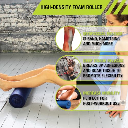 Pro-Tec Athletics Foam Roller, Deep Tissue Massage Roller for Recovery, Therapy, Flexibility, Circulation, and Muscle Release - size: Hollow Core Blue, 5.75" x 18"