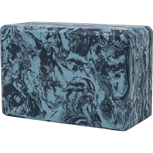 Hugger Mugger 4 in. Foam Yoga Block - Strong and Stable, Beveled Edges for Comfort, Most Favored Block Size, Helps with Alignment and Support in Many Poses - color: Surf Blue