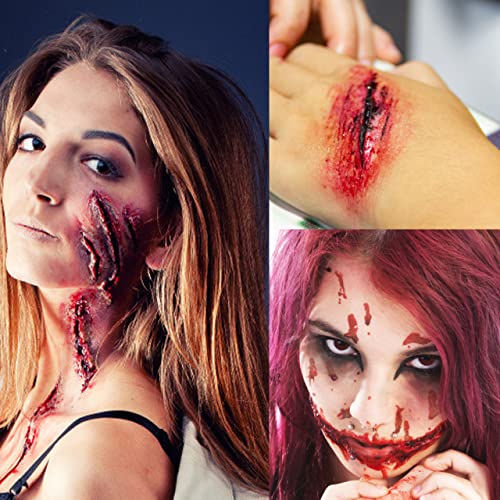 Face Paint Kit Sfx Makeup Special Effects Makeup Set | SFX Makeup Kit with Wound Scar Wax, Fake Scab Blood, Makeup Spatula for Halloween Cosplay Professional Face Paint Palette Set - color: Bright tone