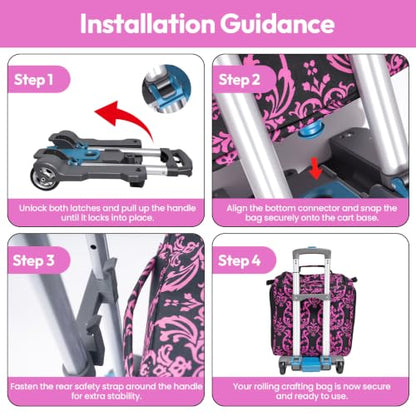 Handy Sandy Crafter’s Tote Bag Organizer, Storage Bag for Craft Supply, and Scrapbooking Carrier w/Handle and Wheels - color: Notre Dame