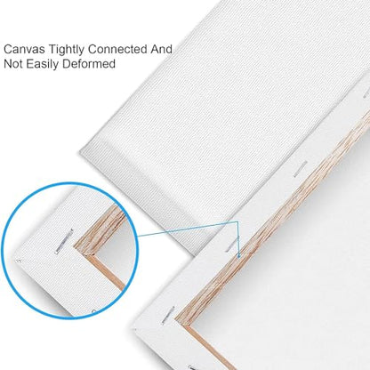 ESRICH Stretched Canvas for Painting 11x14 Inch, 10 Pack Blank Canvas -5/8 in Profile Primed Cotton White Canvases for Painting for Oil & Acrylic Paint - size: 11X14IN 10 Packs