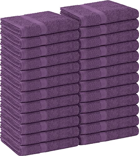 Utopia Towels - Salon Towel, Pack of 24 (Not Bleach Proof, 16 x 27 Inches) Highly Absorbent Cotton Towels for Hand, Gym, Beauty, Spa, and Home Hair Care, Plum - color: Plum, size: 24 Pack