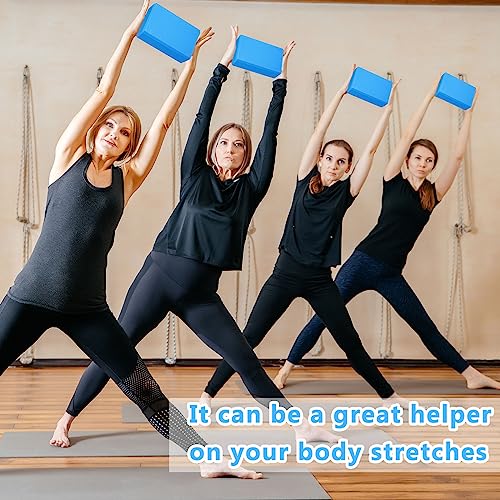 Honoson 20 Pcs Yoga Blocks Bulk 9''x6''x3'' High Density EVA Foam Blocks for Exercise Pilates Meditation, Lightweight Non-slip Surface, Improve Strength Balance Flexibility - color: Dark Blue