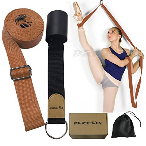 Adjustable Leg Stretcher Lengthen Ballet Stretch Band - Easy Install on Door Flexibility Stretching Leg Strap Great Cheer Dance Gymnastics Trainer Stretching Equipment Taekwondo Training - color: brown