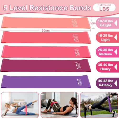 Hoedia Pilates Kit for Women, Pilates Equipment Ring and Ball Set - color: Pink