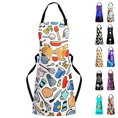 Adjustable Waterproof Apron Bib Apron with 2 Pockets Cooking Kitchen Aprons for Women Men Chef - color: Kitchen Apron