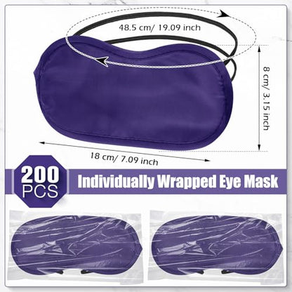 Tarpop 200 Pcs Eye Masks Adjustable Sleeping Mask, Purple - color: Purple