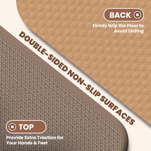 Stepwaver Foldable Fitness Yoga Mat, 0.4” (10 mm) Extra Thick -75” x 26” - color: Brown