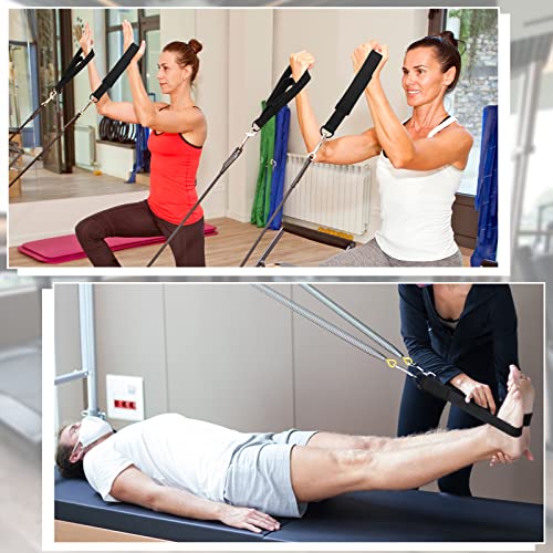 2 Pcs Pilates Double Loop Straps for Reformer Feet Fitness Equipment Straps D-Ring Exercise Yoga Pilates Equipment for Gym Workout Home