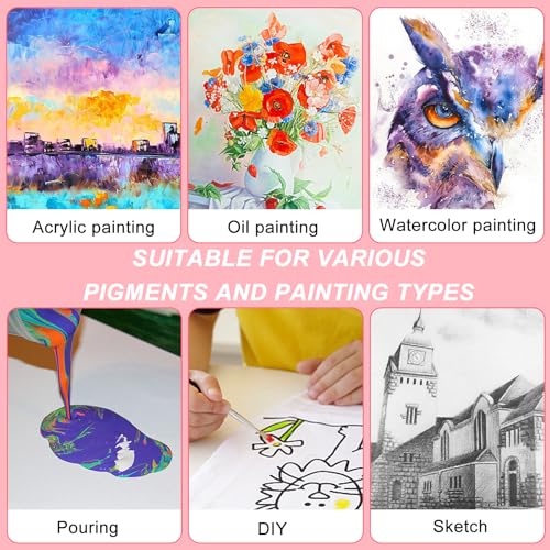 7 Pack Stretched Canvases for Painting, Multi Size 11x14, 9.44x12, 8x10, 5x7, 4x4, Round Canvas with 8x8, 10x10, Primed Blank Canvas for Oil, Acrylic Paint, Beginner, Artist - size: 7 Packs - 7 Sizes (1 of Each)