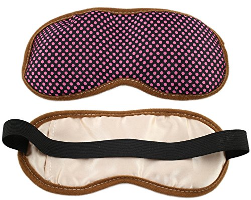 ObboMed ME-1010B Soothing Silk Eye Sleep Mask with Cooling Gel Pack, Cold Therapy Relief Wrap, for Insomnia, Tired Puffy Eyes, Headache, Wrinkles, Dark Circles and Relaxation – Pink Dot - color: Me-1010b: Pink Dot
