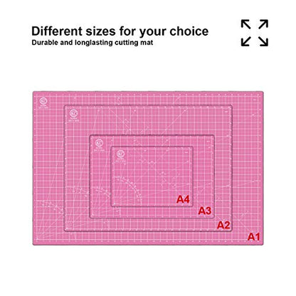 KC GLOBAL A2 (24"x18") Self-Healing Cutting Mat (Pink) - Sturdy, Reversible, Eco-Friendly, Non-Slip. Premium Desk Mat for Crafters, Quilters, and Hobbyist - color: Pink, size: 24"L x 18"W