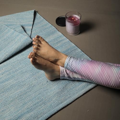 Trade Star Organic Cotton Yoga Mat Highly Absorbent Reversible Yoga Rug Travel Mat for Indoor/Outdoor Use (72"L x 24"W Inches) Tie Dye Yoga Mat for Exercise Handloomed Meditation Rug - color: Color 9
