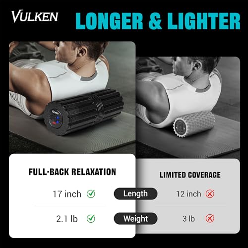 Vulken Vibrating Foam Roller, 17" Extra Long Electric Muscle Roller