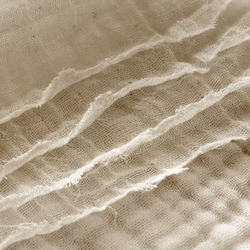 100% Cotton Muslin Blanket for Adult 108x90 4-Layer Gauze Throw - color: Khaki, size: 108x90 inch