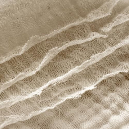 100% Cotton Muslin Blanket for Adult 108x90 4-Layer Gauze Throw - color: Khaki, size: 108x90 inch