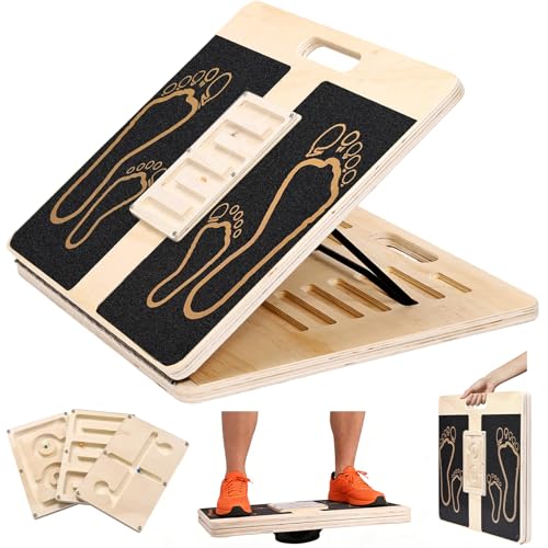 Slant Board Calf Stretching for Ankle Mobility & Balance Board with Maze