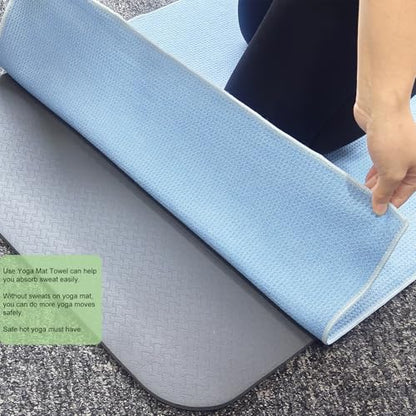Hot Yoga Mat Towel Non Slip, Anti-Slip Silicone Grip Dot, Waffle Fiber 400GSM,72'' x 25'' Mat Size,Grippy Yoga Mat Cover Keep Mat Cleaning, Summer Workout Hot Exercise,Bikram,Pilates Sweat Absorbent