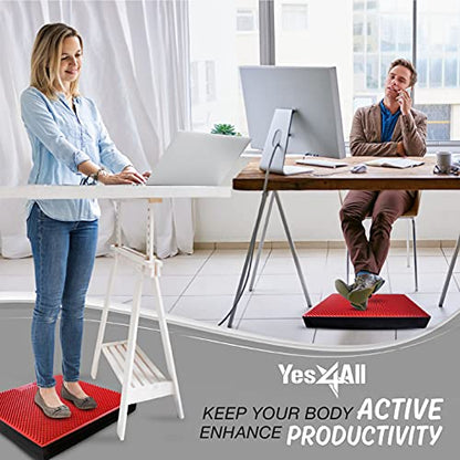 Yes4All Exercise Balance Pad, Non-Slip Foam Kneeling Pad - color: Red/Black - XL Massage Pad - (20" x 16" x 3"), size: X-Large