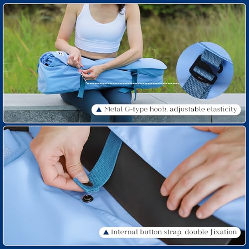 Tumaz Yoga Mat Bag | Padded Adjustable Shoulder Strap | Fits Up to 26" Mats | Multi-Pocket Storage for Essentials | Heavy-Duty G-Hook Closure | Lightweight & Durable for Yoga, Pilates & Fitness