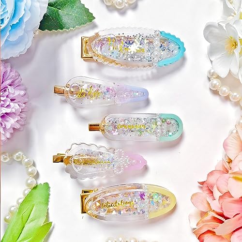Hair Clips Resin Shaker Molds Set Barrette Pack of 12 Epoxy Silicone Trays Precision Tip Applicator Bottle Kit Bundle - color: Hair Clips Craft Pack of 12