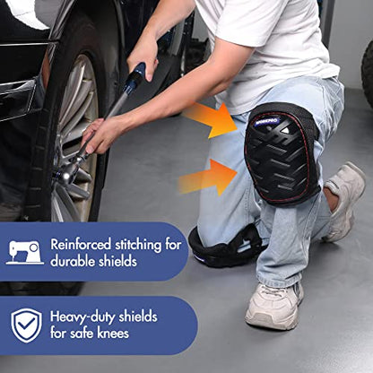 WORKPRO Knee Pads, Gel Cushion Safety Kneepads - style: Buckle