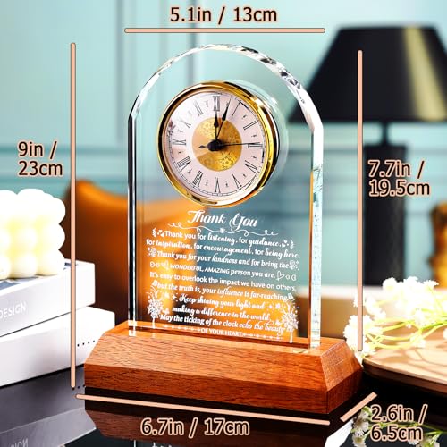 Ornalrist Thank You Gifts for Men Women Crystal Clock Appreciation Keepsake - color: Thank You