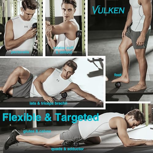 Vulken 4 Speed High Intensity Vibrating Massage Ball with USB Charging for Muscle and Deep Tissue, Plantar Fasciitis Pain Relief, Myofascial Release and Trigger Point Treatment for Back - color: Black - Usb