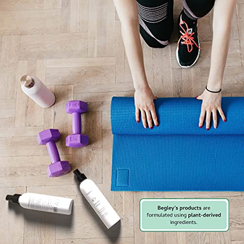 Begley's Yoga Mat Cleaner and Deodorizer Spray 8oz, with Fragrant Essential Oils, Pure Eucalyptus & Lavender - 2 Pack - size: 8 Fl Oz (Pack of 2)