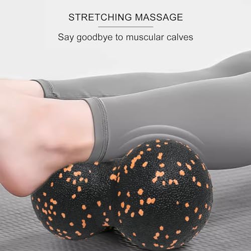 yueton 1Pack Peanut Massage Ball Myofascial Release Acupoint Massage Deep Tissue Muscle Massage Back Leg Massage Roller Mobility Ball for Daily Physical Therapy Yoga Therapy