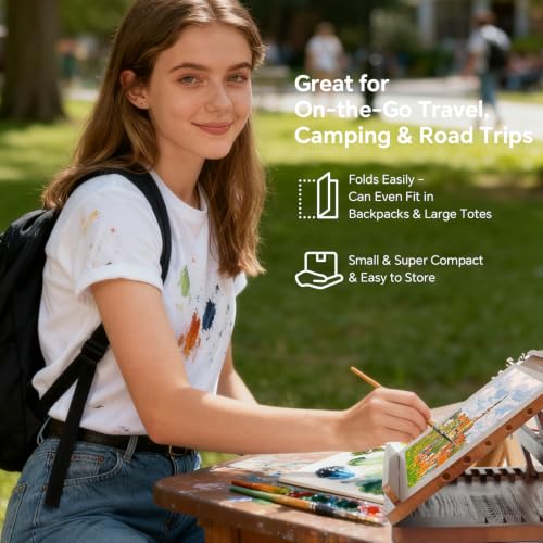 CEIJE Lightweight Drawing Easel for Artists – Portable Lap Drawing Stand for Small Canvases, Ideal for Sketching, Painting & Travel, Comfortable for Extended Use