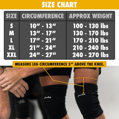 Gold BJJ Knee Pads for Jiu Jitsu, Wrestling, and MMA - Set of 2 (X-Large) - size: X-Large