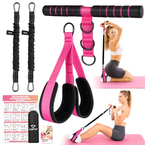 Adjustable Pedal Resistance Band with Handle, Poster, Carry Bag and 2 Tube