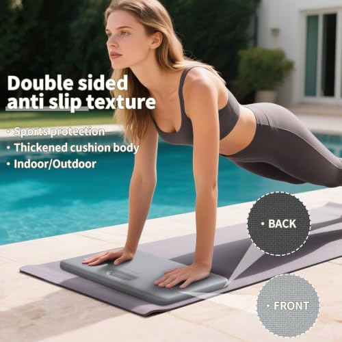 PAIDU Yoga Knee Pad 1" Thick, Foldable for Home Gym | knee pad for pain-free knees, elbows, wrists & back, foldable for home gym, pilates, plank and abdominal training - color: Grey + Black