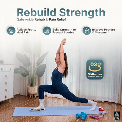 Ankle Strengthener & Balance Trainer, Foot Strengthener for Physical Therapy, Ankle Balance Board with 2 Difficulty Levels, HSA FSA Single-Leg Stability Trainer, Mobility Board for Injury Recovery