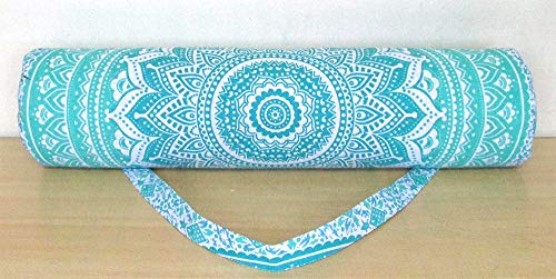 INDIAN CRAFT CASTLE ICC Yoga Mat Bag Carrier Full-Zip Exercise Yoga Mat Carry Bag for Women Men with Multi-Functional Storage Pockets and Adjustable Shoulder Strap 26X6 Inches - style: Ombre Green